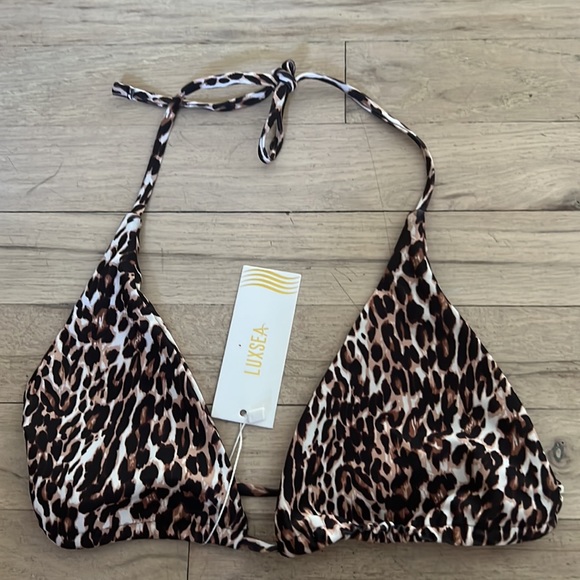 LEOPARD PRINT TRIANGLE BIKINI TOP and CHEEKY BIKINI BOTTOM - Picture 4 of 7